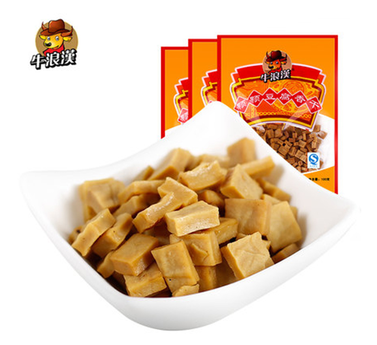 牛浪漢 顆顆香干豆腐干 超干五香豆干 100g_3袋 茶點(diǎn)磨嘴零食小吃